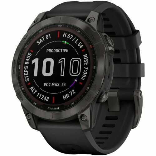 Умные часы GARMIN FENIX 7X Sapphire Solar титановый серый DLC с черным ремешком 010-02541-22 82999₽