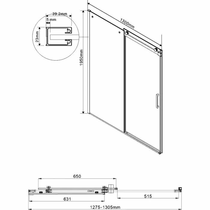 Душевая дверь Vincea Como 130 см черный матовый, стекло прозрачное, VDS-1C130CLB - фото №4