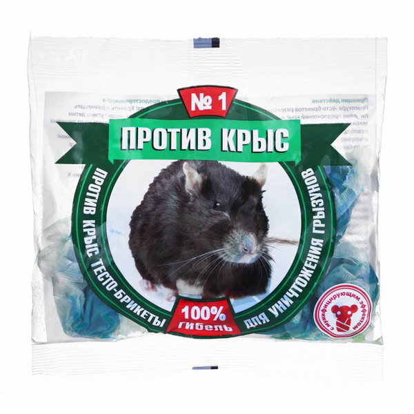 Тесто-брикеты от грызунов "Против крыс", 100 г, область применения: от грызунов, 3 шт.