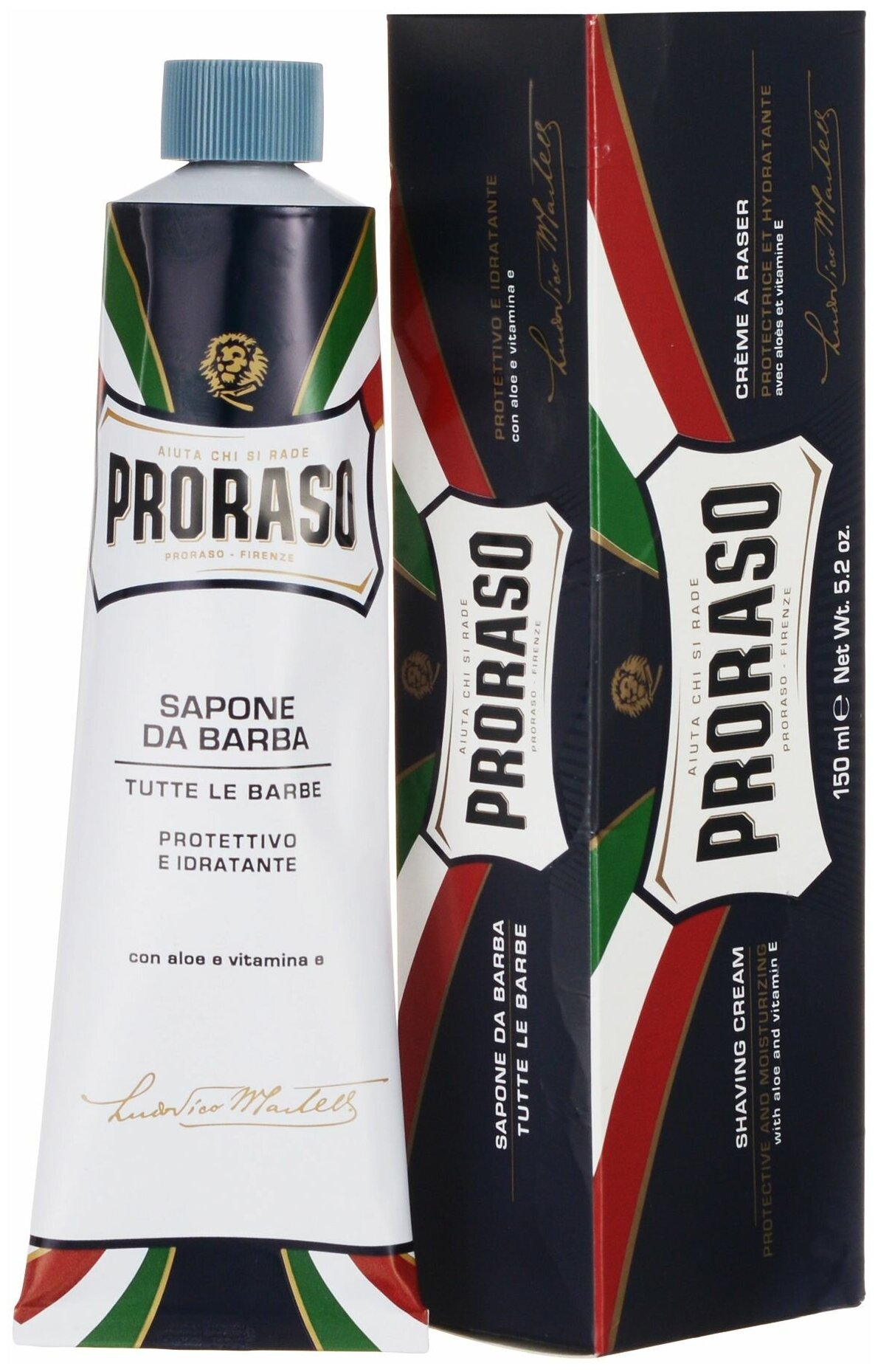 Крем для Бритья защитный с алое и витамином Е Proraso 150 мл — фото 1