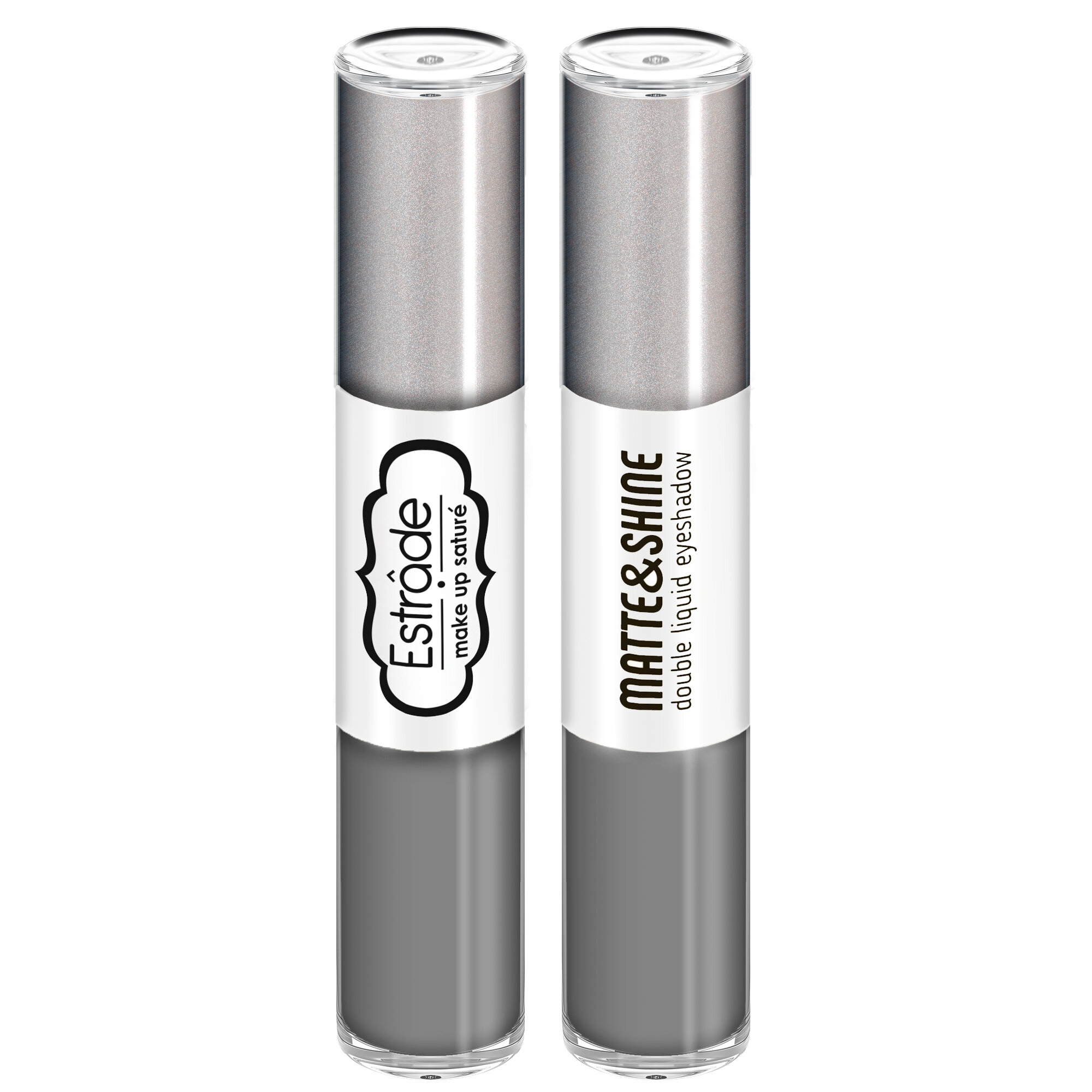 ESTRADE Тени жидкие двусторонние "MATTE & SHINE", 73 графит - серебро