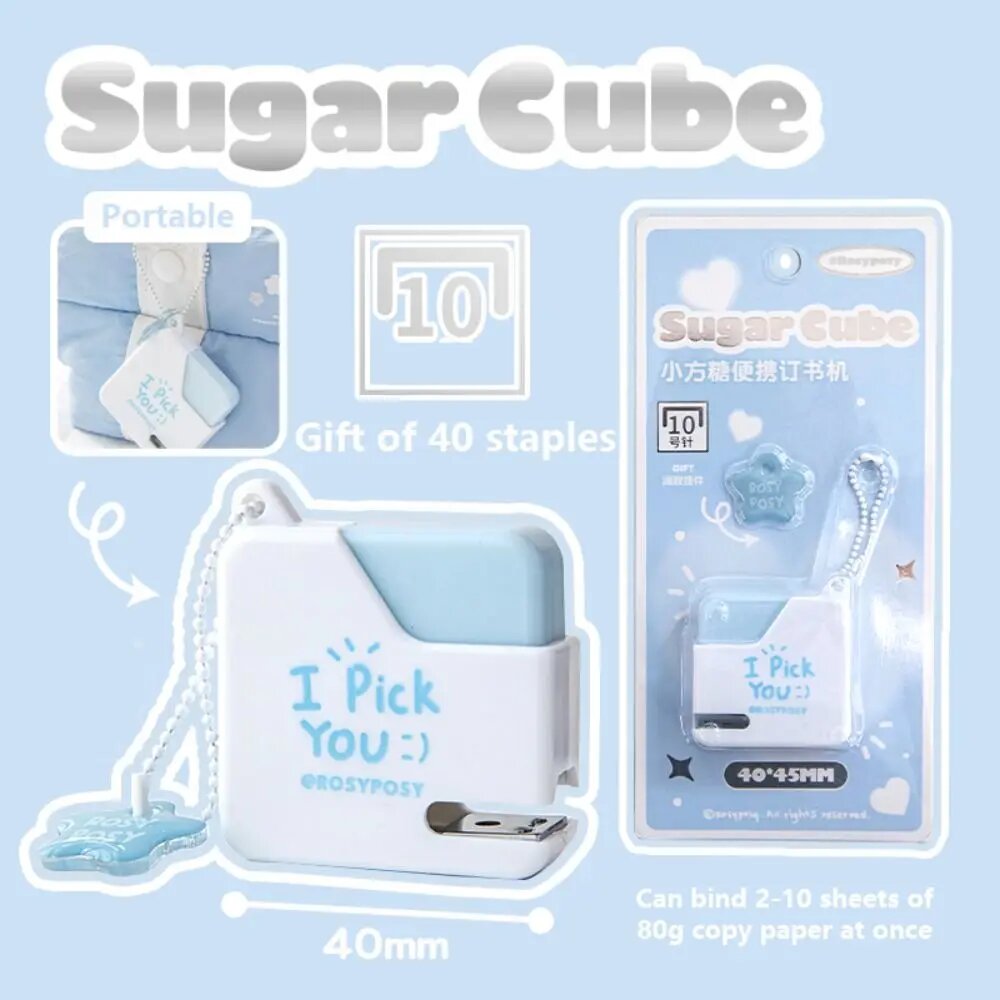 Мини портативный степлер пластиковый оранжевый