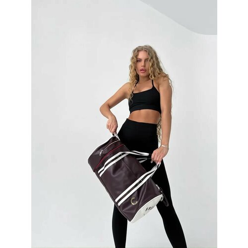 Сумка бочонок JADELIFE, фактура гладкая, зеленый/белый