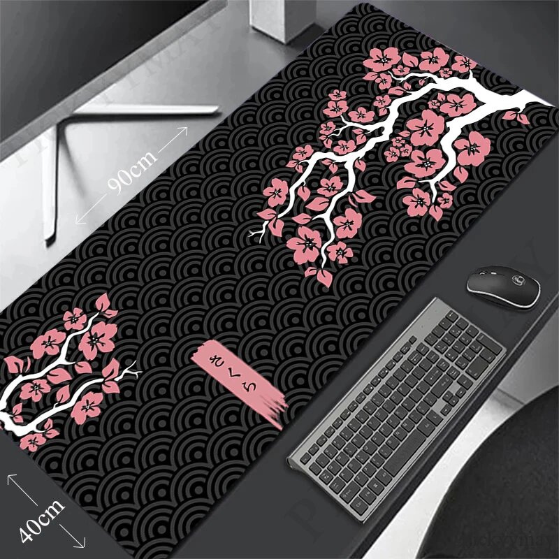 Розовый коврик для мыши 40x90 см, Настольный коврик Sakura, большой игровой коврик для мыши XXL, коврик для мыши, большая клавиатура, подходящая для компьютерных ковриков, M-SAKURA-HEIFEN, 400x900x3mm