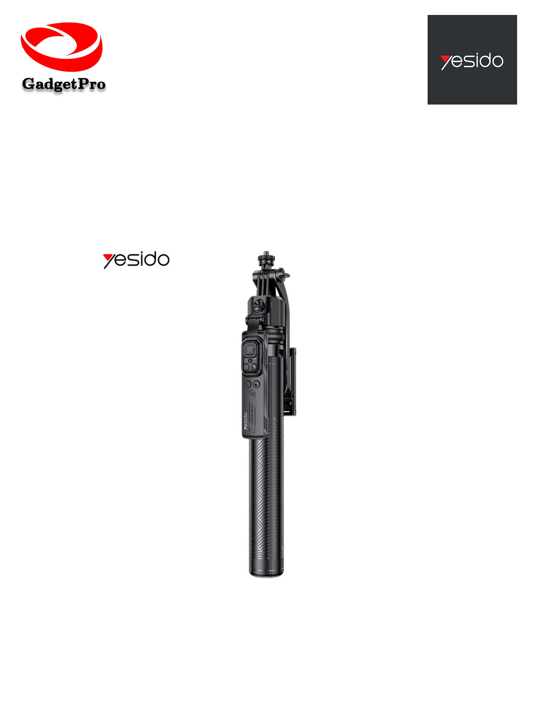 Селфи-палка Yesido SF23: телескопический монопод для телефона, Bluetooth, черный