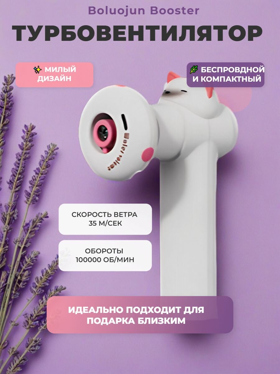 Воздуходувка BOOSTER W03CC, аккумуляторная, для компьютера, черная, хром