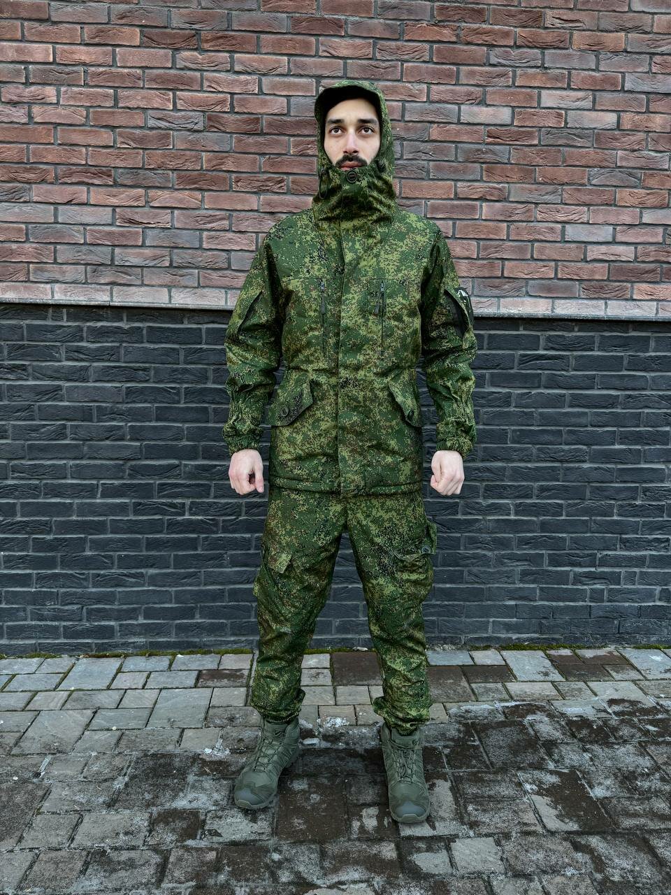 Костюм горка 6 флис /зелёная цифра/осень-зима