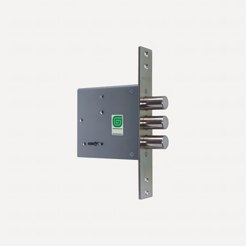 Изображение товара Замок дверной врезной гардиан 30.01, сувальдный, универсальный, серый, 4 ключа