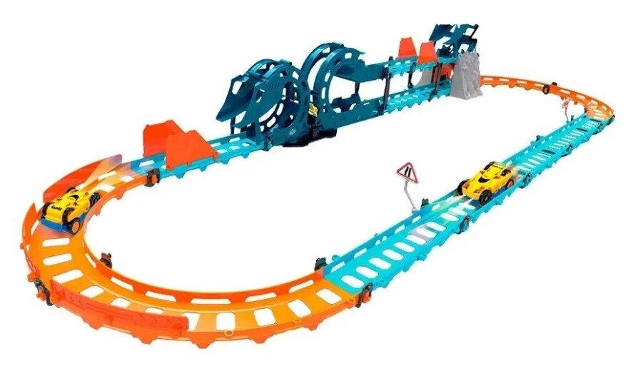 Сборная трасса-горка Tengleader "Tumbling Racer Track", 56 деталей, кувыркающаяся машинка