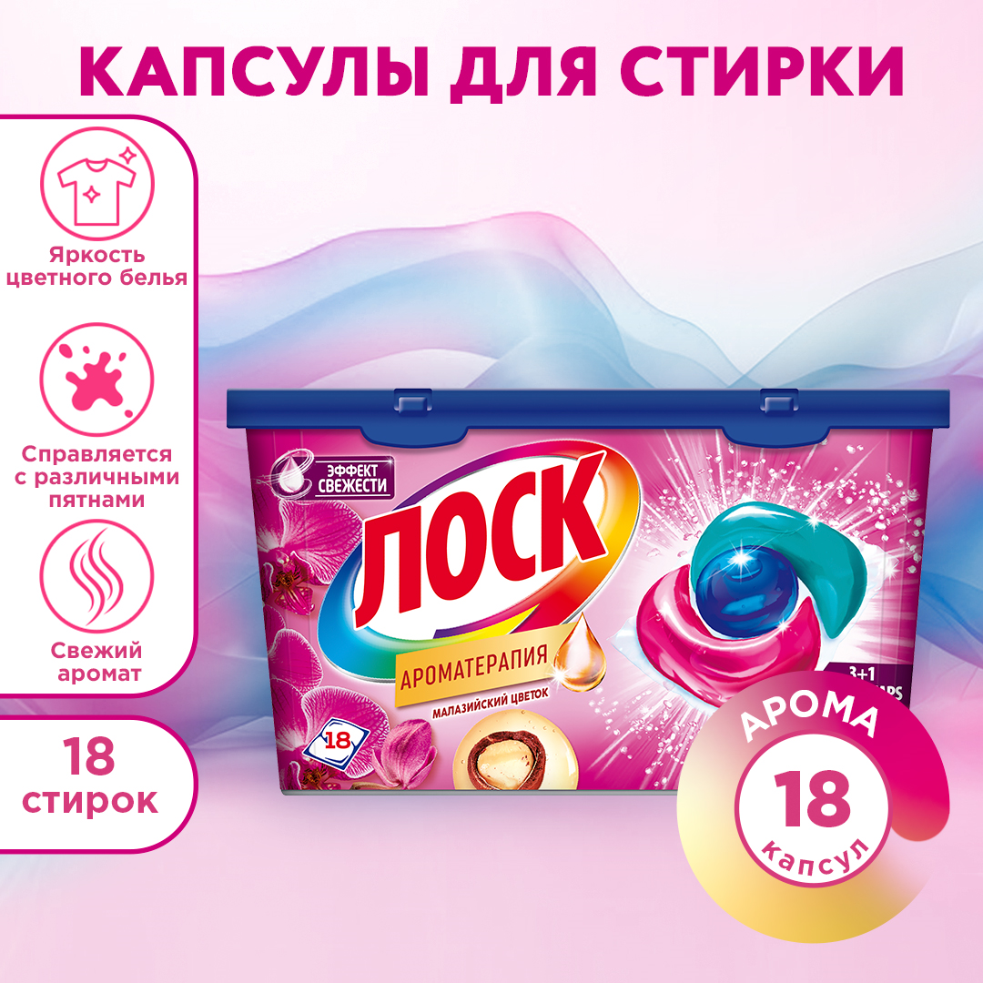 Капсулы для стирки Лоск 3+1 Power Caps Color / Малазийский цветок