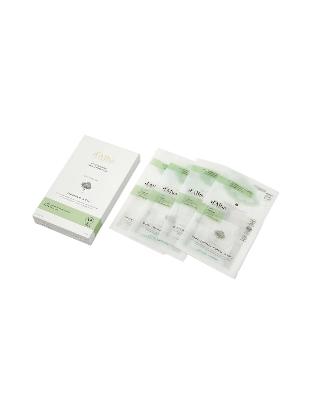 D'Alba Успокаивающая двойная маска для лица White Truffle Double Mask Pack (Calming) 4шт (набор) — фото 1