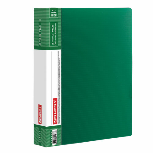 BRAUBERG Папка на 2 кольцах Contract A4, 35 мм, зеленый