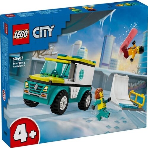 LEGO City 60403 Emergency Ambulance and Snowboarder, 79 дет.