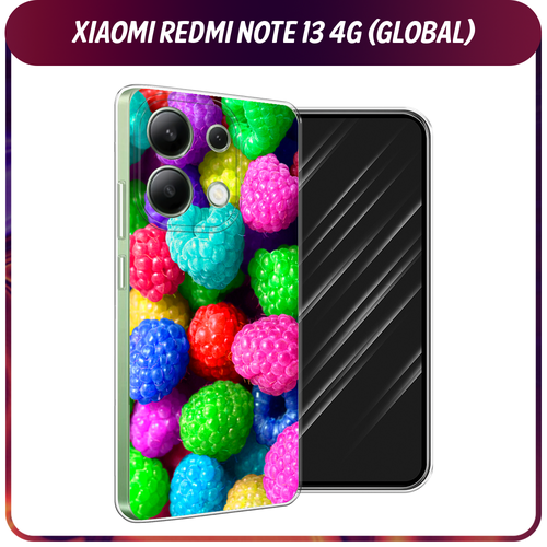 Силиконовый чехол на Xiaomi Redmi Note 13 4G (Global) / Сяоми Редми Нот 13 4G Леденцовая малина силиконовый чехол на xiaomi redmi note 13 4g global сяоми редми нот 13 4g большой китайский дракон прозрачный