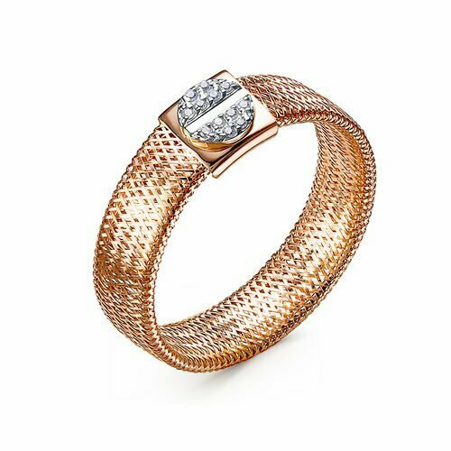 фото Кольцо diamant online, золото, 585 проба, фианит, размер 18, прозрачный
