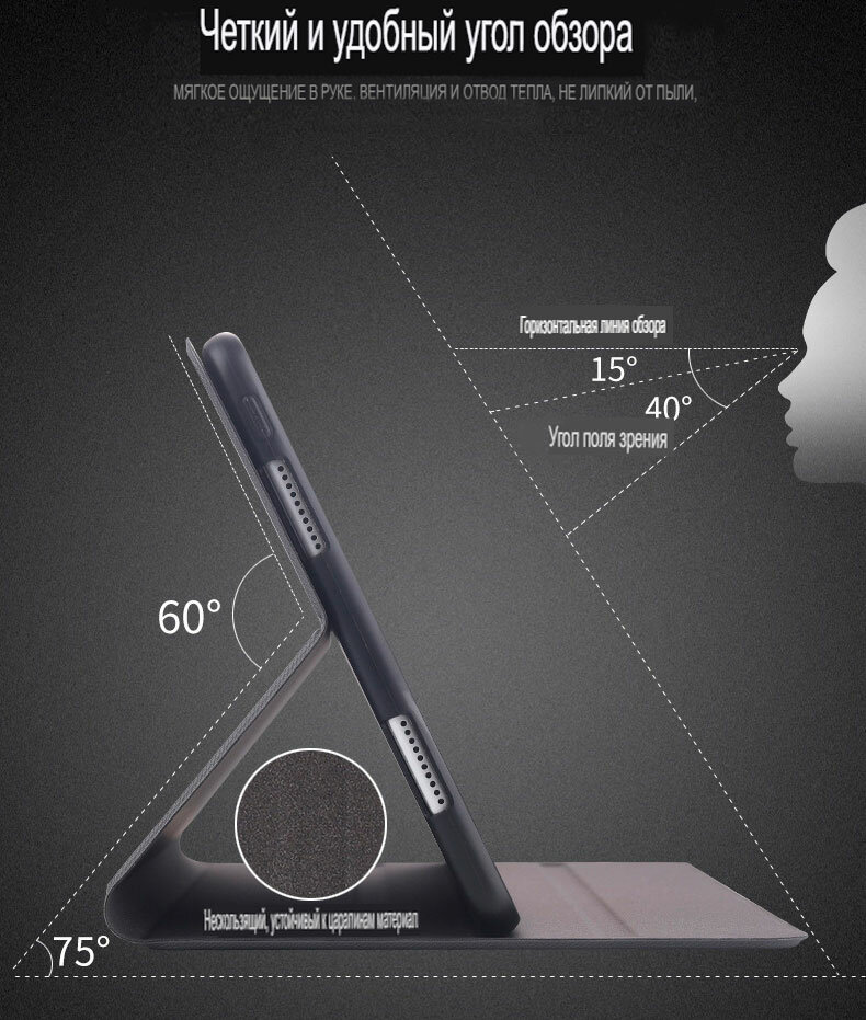 Чехол для планшета Samsung Galaxy Tab A9 (2023) 8.7 дюйма (SM-X110/X115), кожаный с тиснением, винтажный стиль (серый)