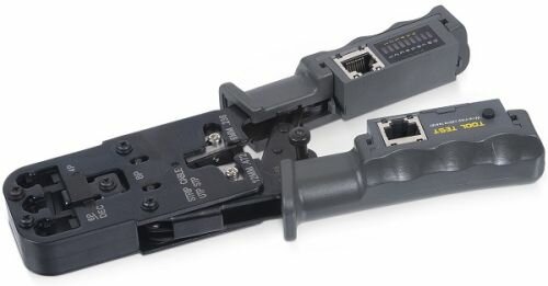 Инструмент Cabeus HT-2010NT обжимной 3 в 1 для RJ-45, RJ-11/12 с тестером для витой пары (HT-022)