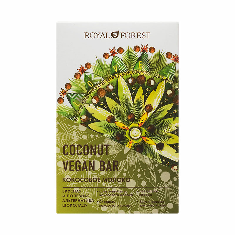 Royal Forest Vegan Coconut Milk Bar Веганский молочный школад из кокосового молока 50г