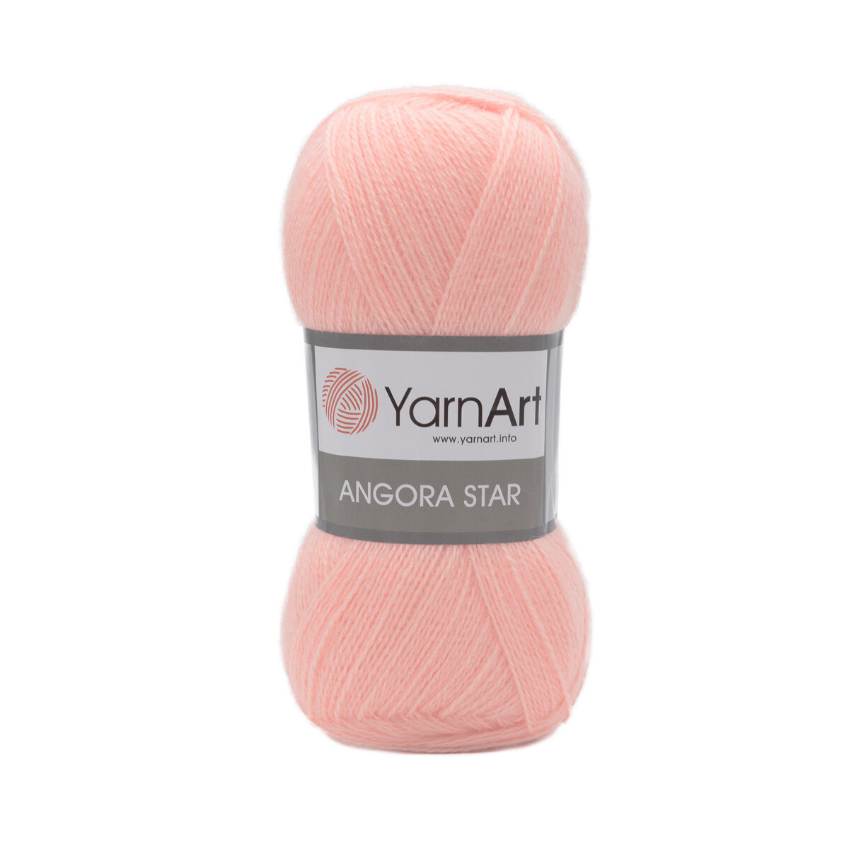 Пряжа для вязания YarnArt 'Angora Star' 100гр 500м (20% тонкая шерсть, 80% акрил) (204 пудровый), 5 мотков