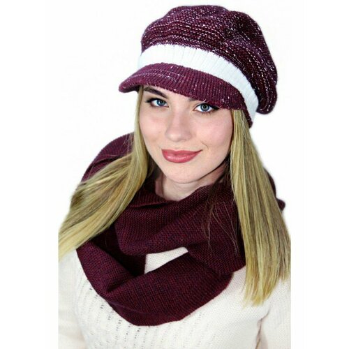 фото Кепка lemmex комплект "актала", размер 57-58, белый, бордовый