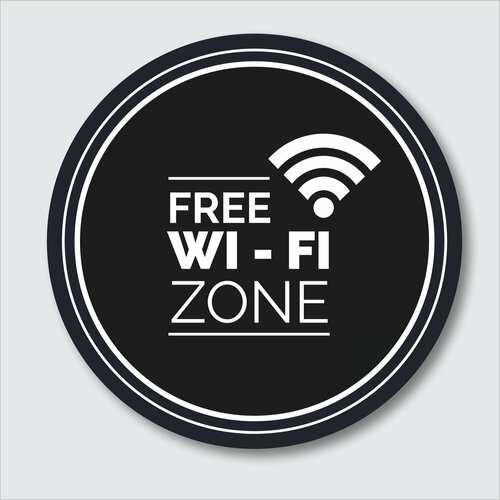 Табличка Free Wi-Fi Zone 150х150 мм табличка информационная самоклеящаяся wi fi d95 мм