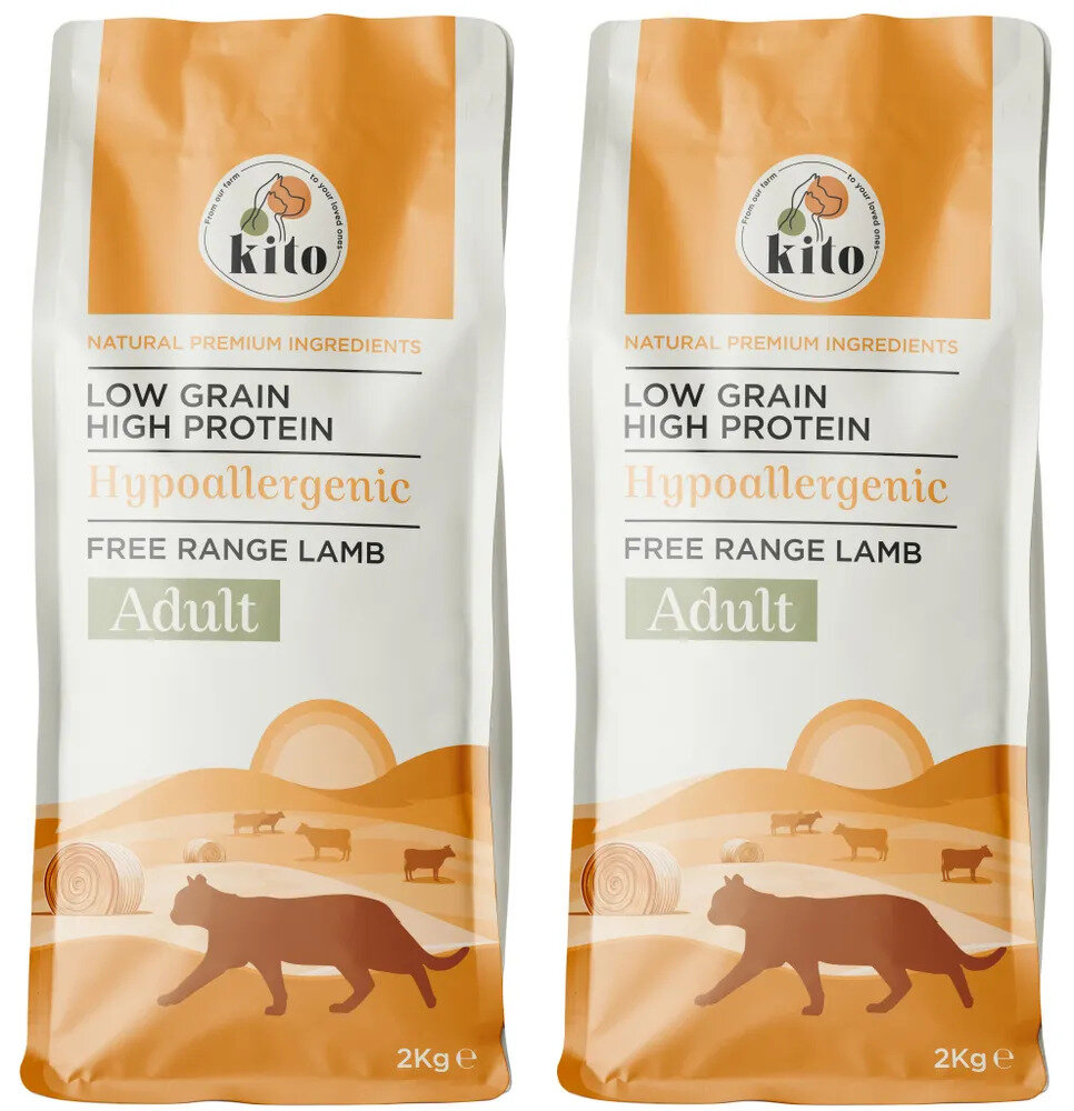Kito Для взрослых кошек с ягненком свободного выпаса (Adult Cat Food Grass-Fed Lamb) 2кг
