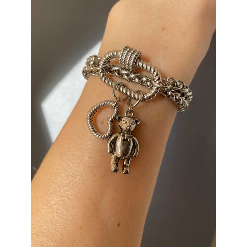 фото Браслет-цепочка el tro, 1 шт., размер 36 см, серебряный