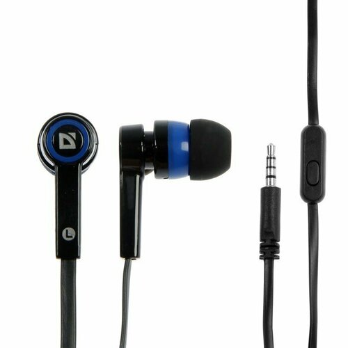 Наушники Defender Pulse 420 вакуумные микрофон 105 дБ 32 Ом 35 мм 12 м чёрно-синие комплект из 4 шт 257400₽