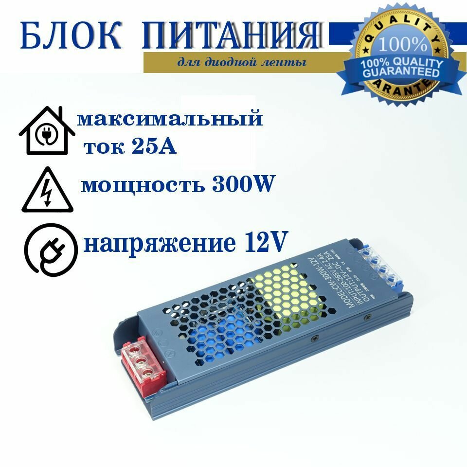 Блок питания 300W-12V-25A-IP20