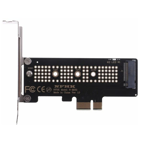 Адаптер M.2 на PCIE X1 для SSD NVMe модель SK4 для форматов 22x30, 22x42, 22x60 и 22x80 мм, ключ M, поддержка PCIE X4 X8 X16