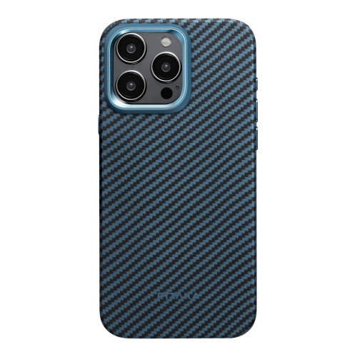 Усиленный чехол PITAKA MagEZ Pro 4 для iPhone 15 Pro 6.1", черный/синий (Black/Blue Twill) 1500D
