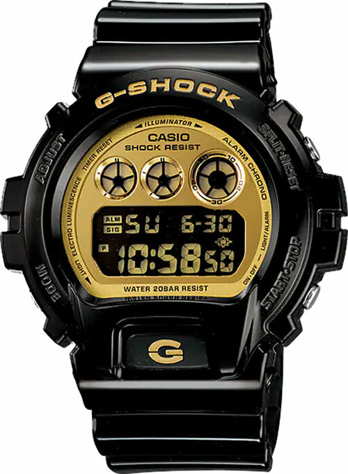 Наручные часы CASIO G-Shock DW-6900CB-1, черный, золотой