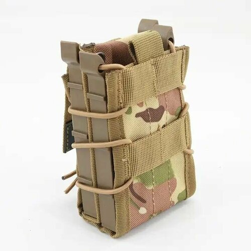 подсумок тактический на 3 магазина ак ак 74 акм molle Подсумок для магазина АК открытый двойной/под два рожка мультикам