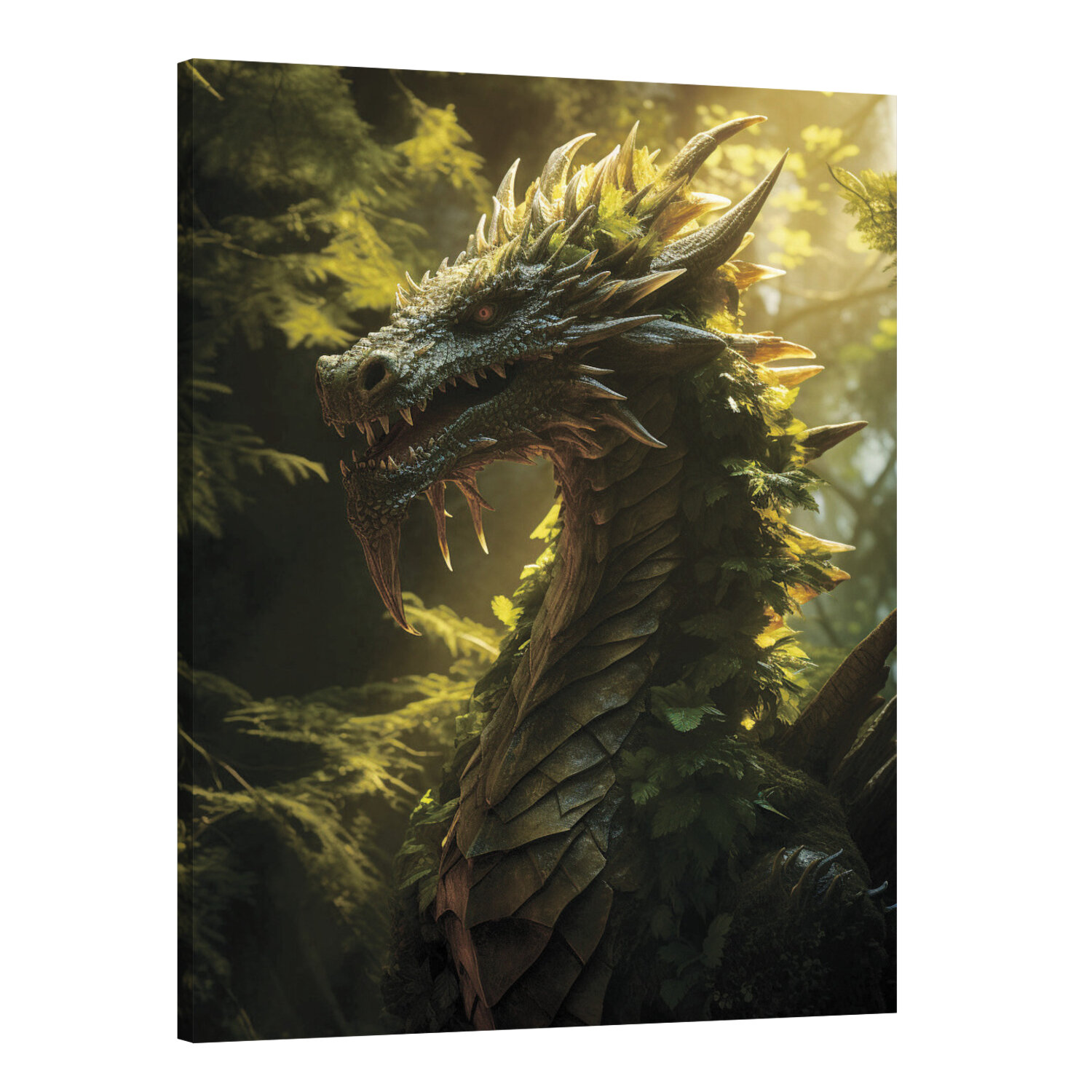 Интерьерная картина 50х70 "Зеленый дракон: сила друидов"