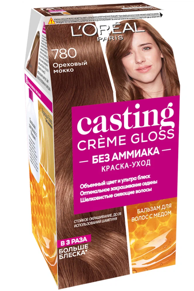 L'Oreal Paris Краска-уход для волос без аммиака стойкая Casting Creme Gloss, тон 780 Ореховый мокко
