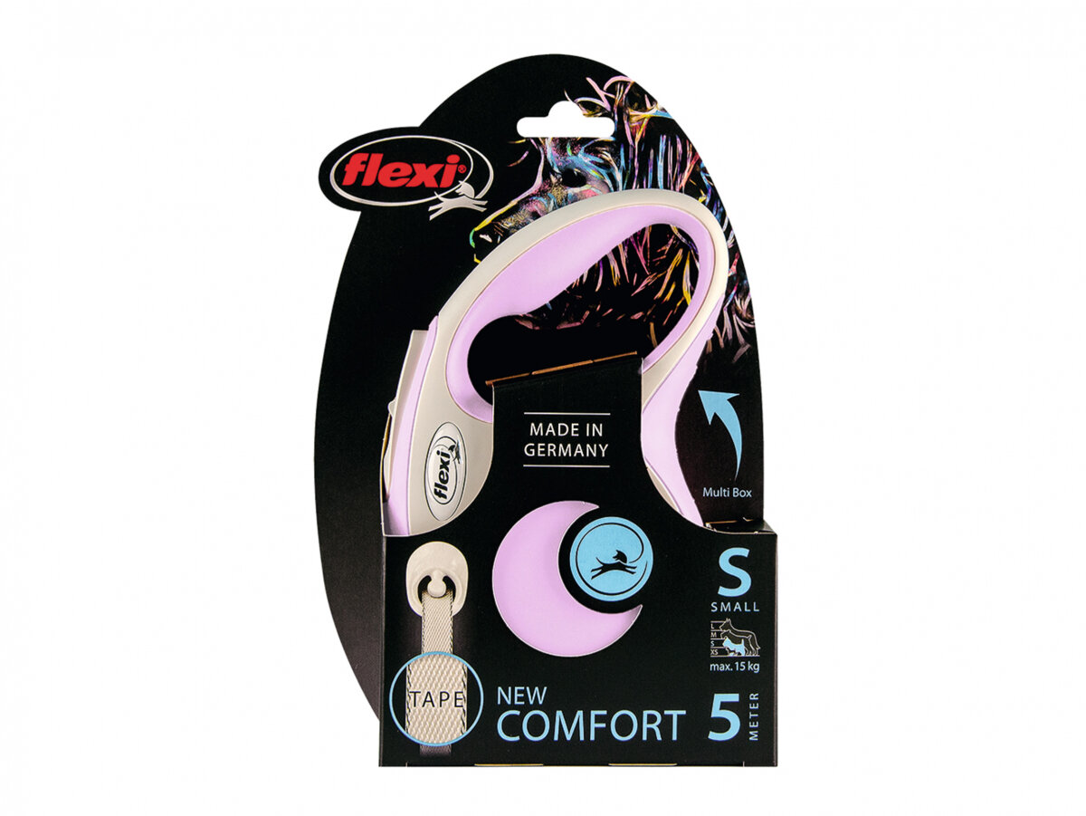 Рулетка Flexi NEW LINE Comfort S (до 15кг) лента, 5м (цвета в ассорт.) - фото №13