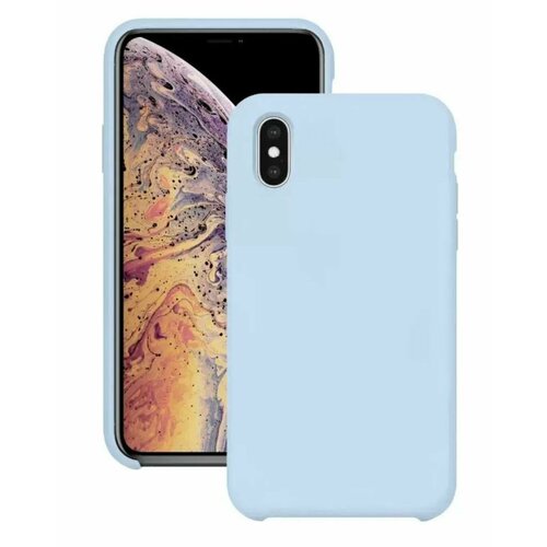 Чехол для iPhone X / XS силикон, айфон 10 икс голубой