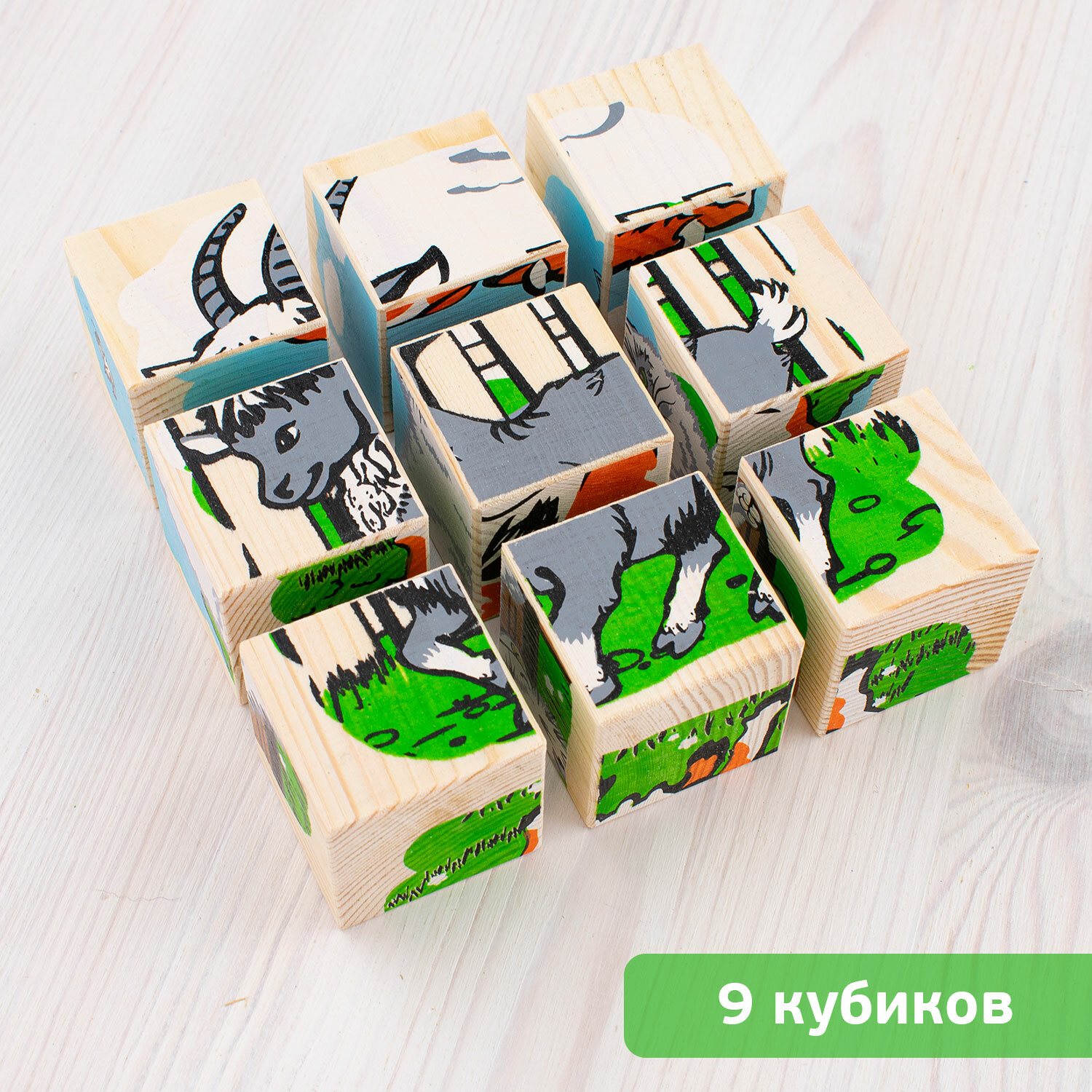Кубики Томик Домашние животные (9 штук) - фото №4