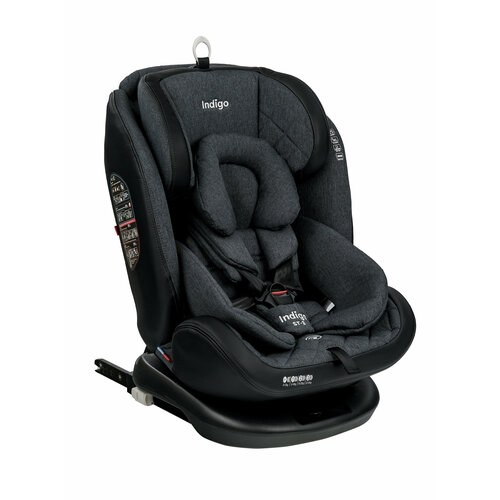 Автокресло группа 0/1/2/3 (до 36 кг) Indigo Aero Isofix ST-3, темно-серый лен