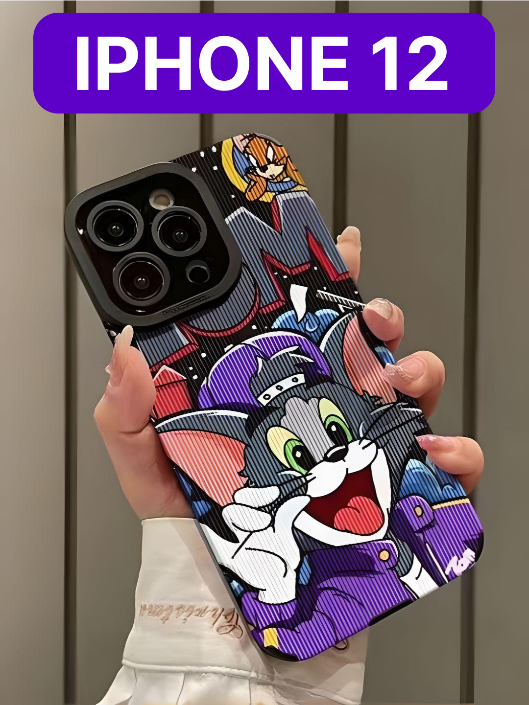 фото Защитный чехол на айфон 12 силиконовый противоударный бампер для Apple iphone 12 с защитой камеры, чехол на iphone 12, джерри