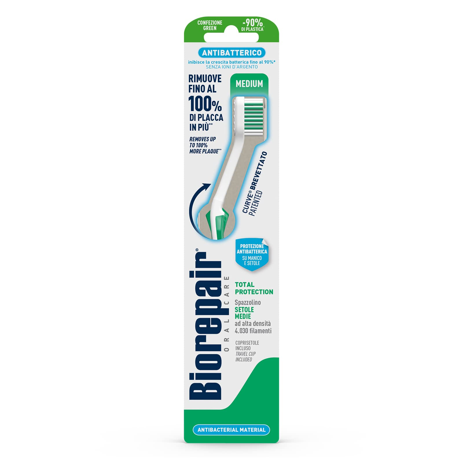 Зубные Щетки Зубная щетка Biorepair CURVE Protezione Totale Medium