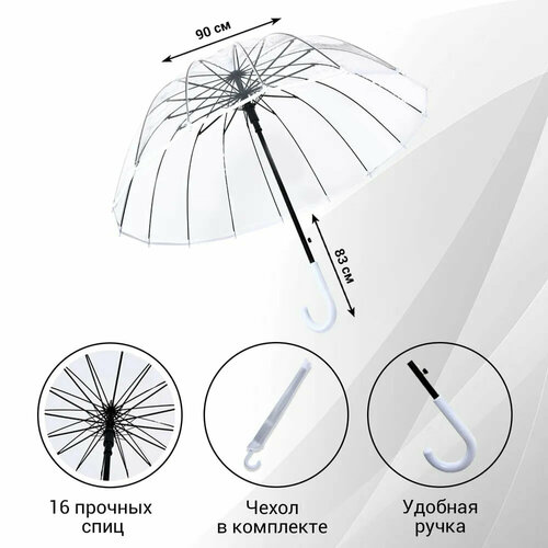 Зонт-трость бесцветный