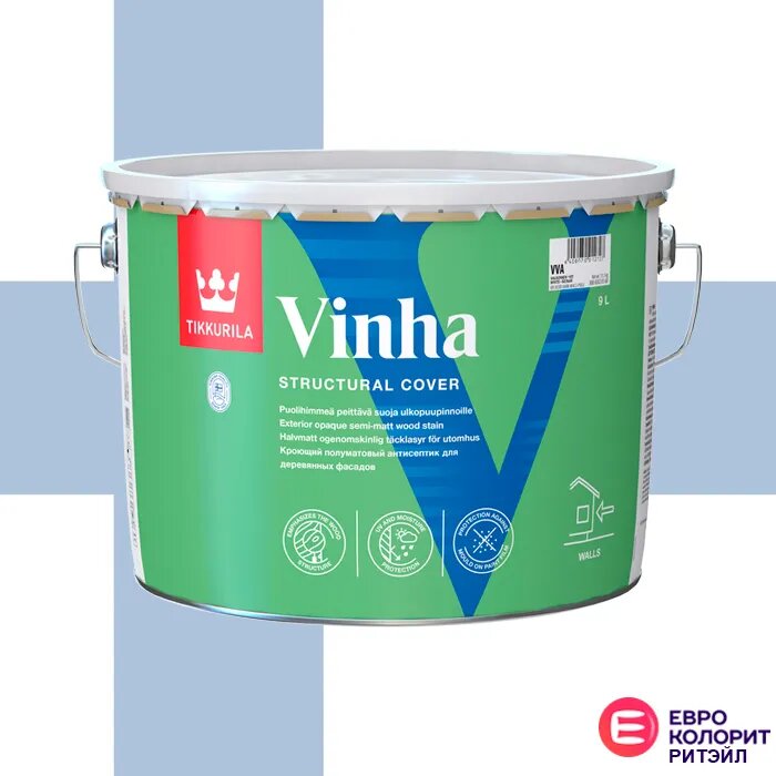 Tikkurila Vinha Кроющий антисептик для дерева основа бесцветная (9 л)