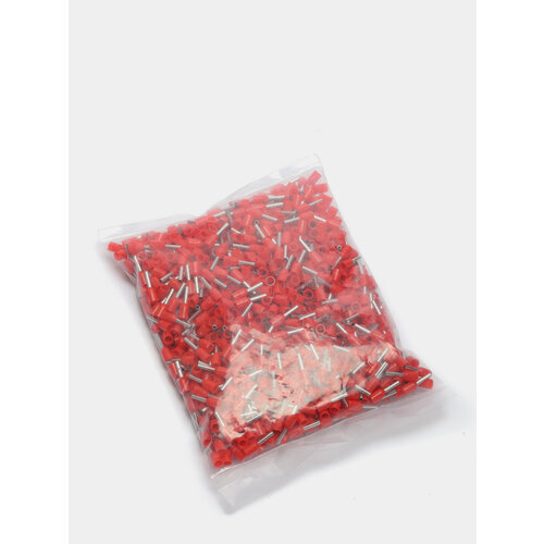 Наконечник штыревой втулочный изолированный НШвИ 1000шт Цвет Красный Сечение кабеля 25 mm длина наконечника 8 mm 1599₽