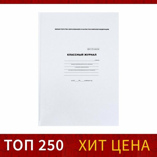 Классный журнал для 5-11 классов А4, 96 листов, твёрдая обложка, блок белый