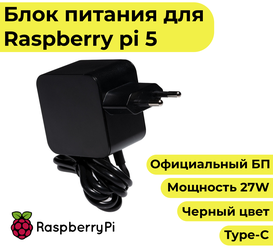 Блок питания для Raspberry Pi 5 (27w) - официальный черный цвет