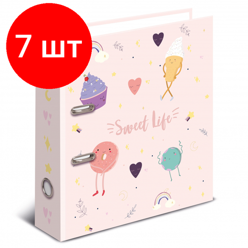 Комплект 7 штук, Папка-регистратор Attache Selection SWEET LIFE 80 мм