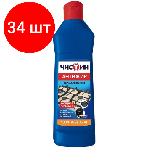 Комплект 34 штук, Чистящее средство для кухни Чистин гель антижир 300гр