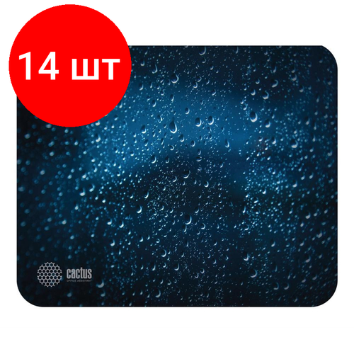 Комплект 14 штук, Коврик для мыши Cactus CS-MP-P05XS Water Drops Мини черный 220x180x2мм коврик для мыши cactus water drops 220х180х2 мм черный