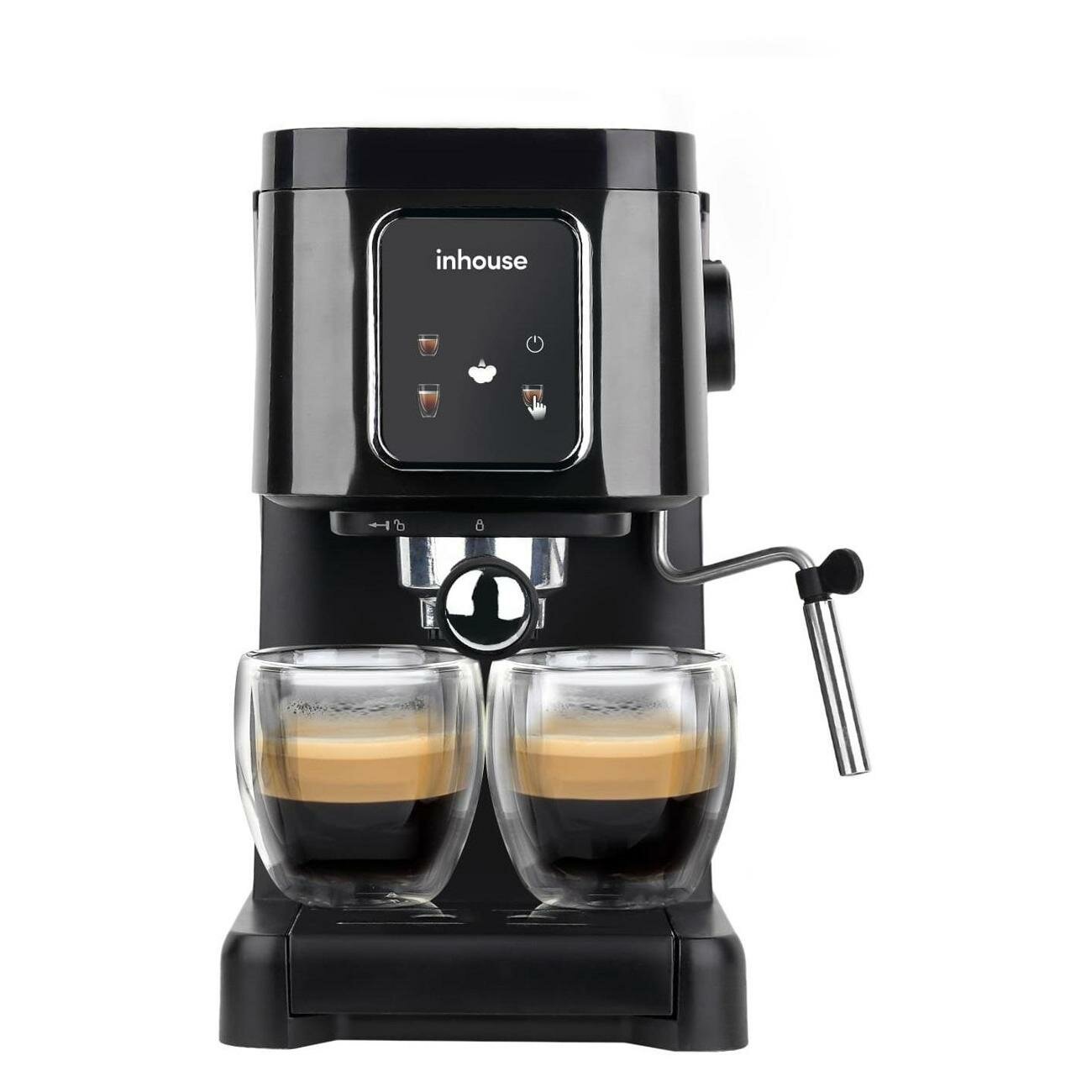 Кофеварка рожковая Inhouse ICM2002BK - фото №3